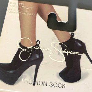 Jessica Simpson 'Fashion Sock' Anklet stockings/hosiery - black/noir NWT